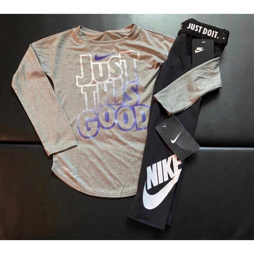 NWT Nike Metallic Tunic &  Leggings Set Girls Size 4